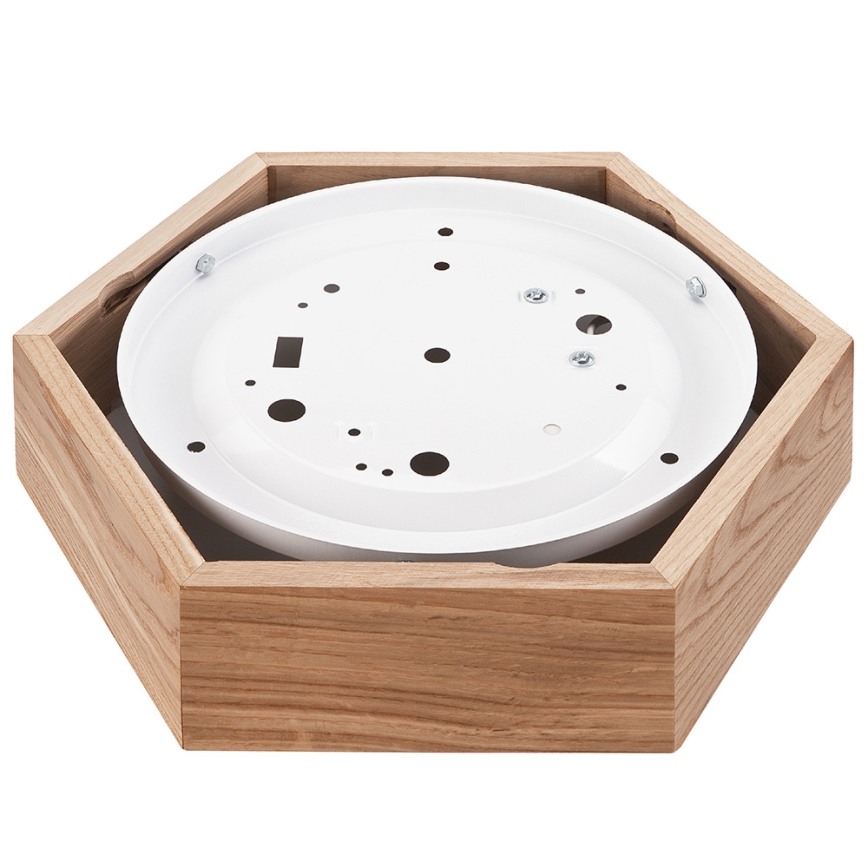 Ceiling light OAK HEX 1xE27/60W/230V d. 32 cm oak