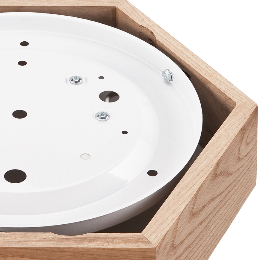 Ceiling light OAK HEX 1xE27/60W/230V d. 32 cm oak