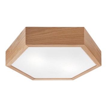 Ceiling light OAK HEX 2xE27/60W/230V d. 43 cm oak