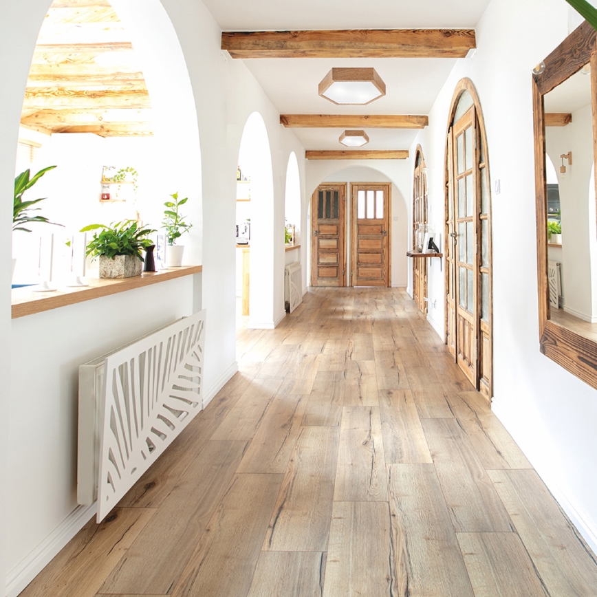 Ceiling light OAK HEX 2xE27/60W/230V d. 43 cm oak