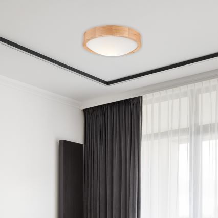 Ceiling light OAK SLIM 1xE27/60W/230V oak ø 27 cm