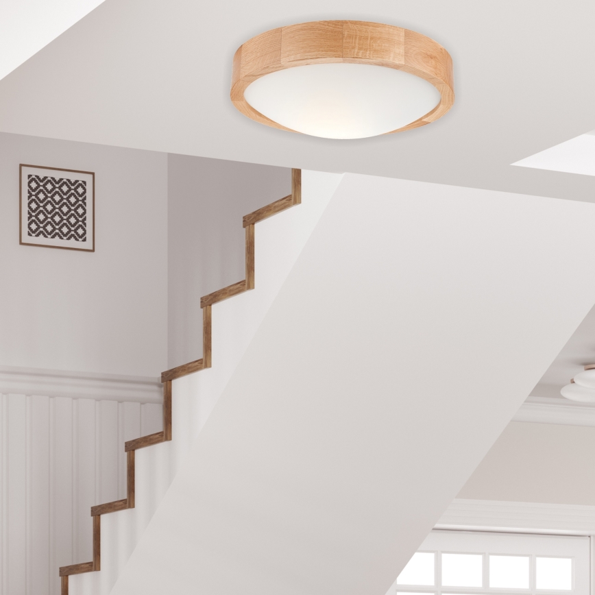 Ceiling light OAK SLIM 1xE27/60W/230V oak ø 27 cm