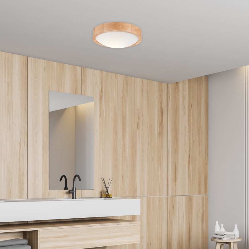 Ceiling light OAK SLIM 1xE27/60W/230V oak ø 27 cm