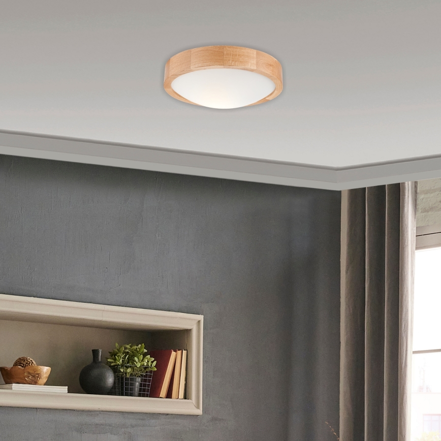 Ceiling light OAK SLIM 1xE27/60W/230V oak ø 27 cm