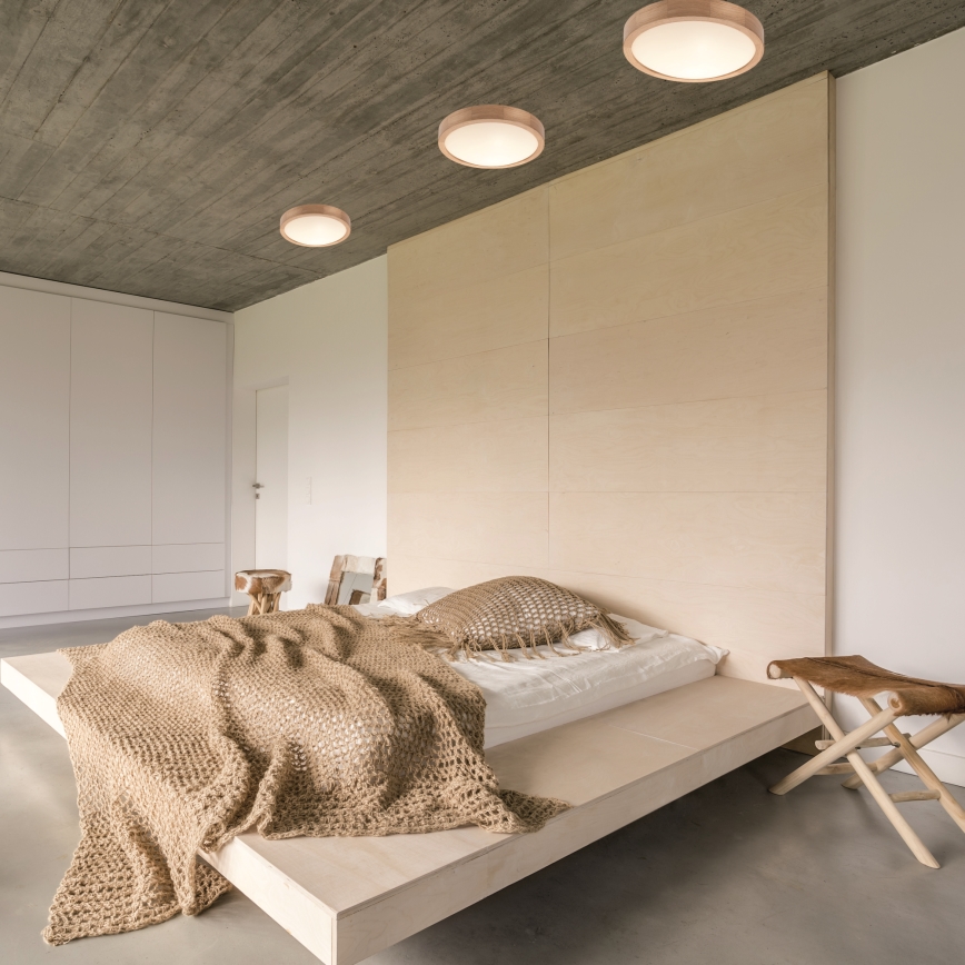 Ceiling light OAK SLIM 2xE27/60W/230V oak ø 37 cm - FSC certified