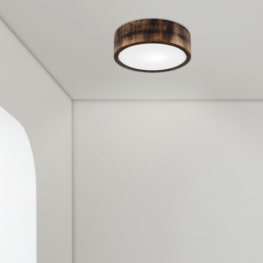 Ceiling light OAK SMOKY 1xE27/15W/230V ø 27,5 cm oak/dark brown