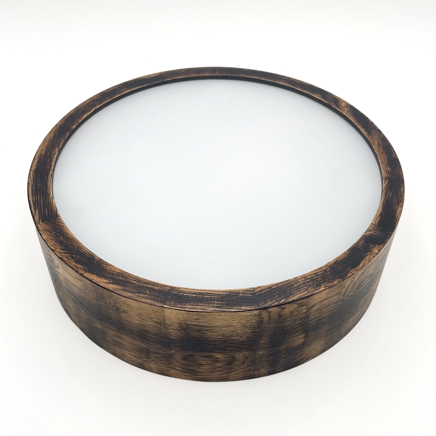 Ceiling light OAK SMOKY 1xE27/15W/230V ø 27,5 cm oak/dark brown