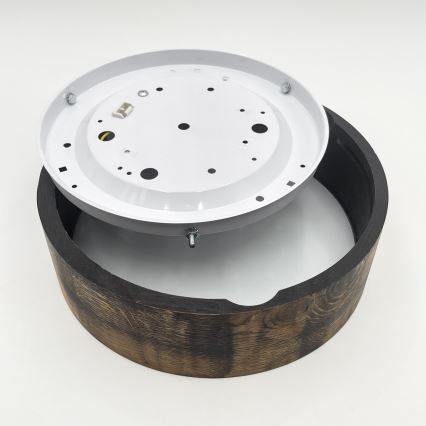 Ceiling light OAK SMOKY 1xE27/15W/230V ø 27,5 cm oak/dark brown