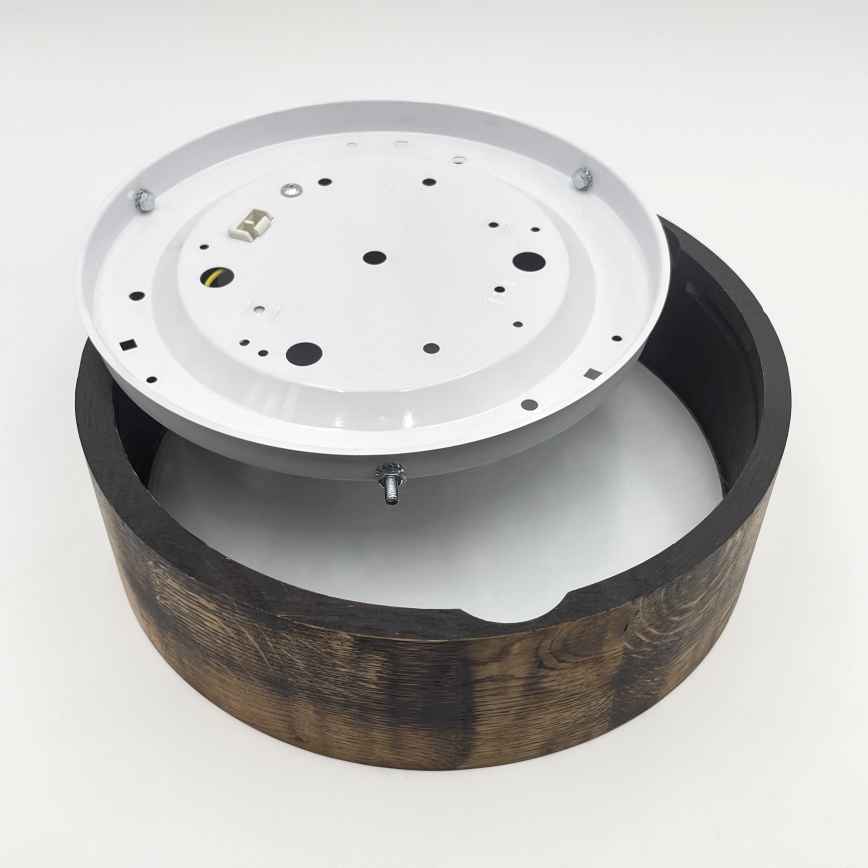 Ceiling light OAK SMOKY 1xE27/15W/230V ø 27,5 cm oak/dark brown