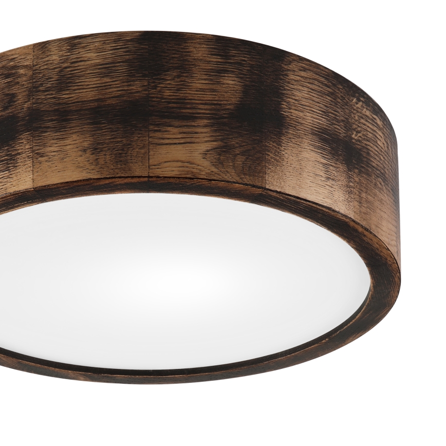 Ceiling light OAK SMOKY 1xE27/15W/230V ø 27,5 cm oak/dark brown