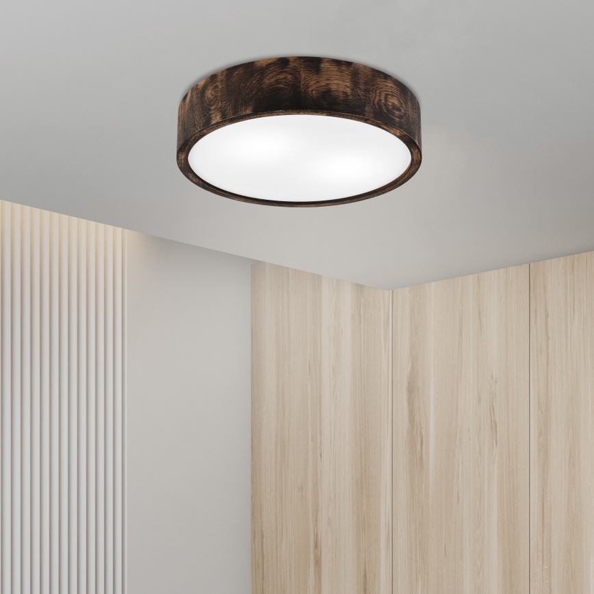 Ceiling light OAK SMOKY 2xE27/15W/230V ø 37,5 cm oak/dark brown