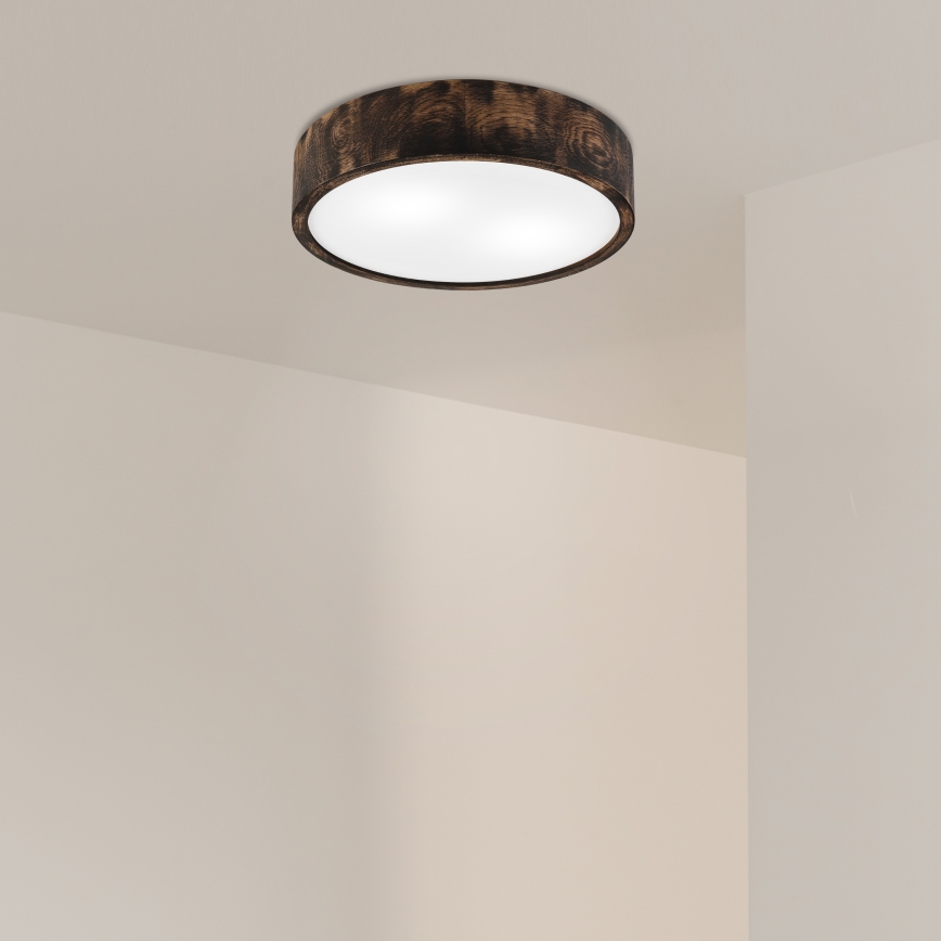 Ceiling light OAK SMOKY 2xE27/15W/230V ø 37,5 cm oak/dark brown