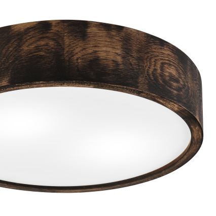 Ceiling light OAK SMOKY 2xE27/15W/230V ø 37,5 cm oak/dark brown