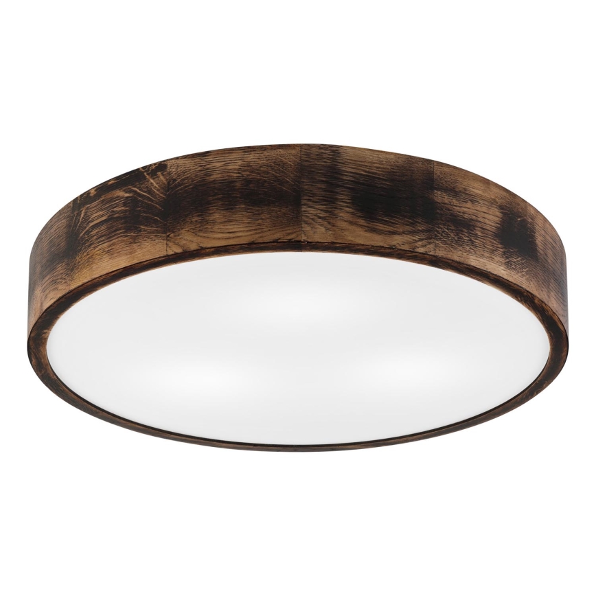 Ceiling light OAK SMOKY 3xE27/15W/230V ø 47,5 cm oak/dark brown