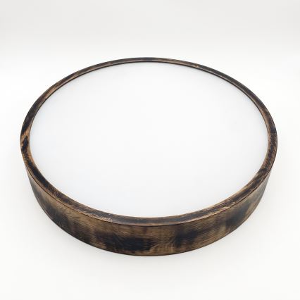 Ceiling light OAK SMOKY 3xE27/15W/230V ø 47,5 cm oak/dark brown