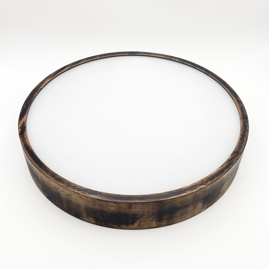 Ceiling light OAK SMOKY 3xE27/15W/230V ø 47,5 cm oak/dark brown