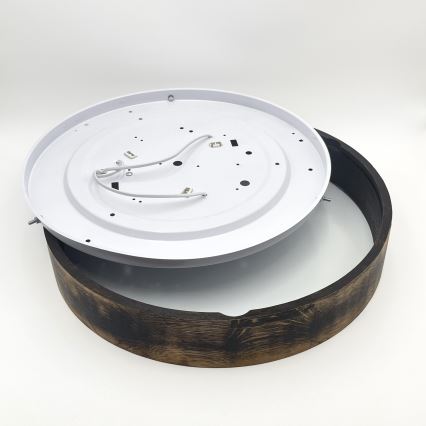 Ceiling light OAK SMOKY 3xE27/15W/230V ø 47,5 cm oak/dark brown