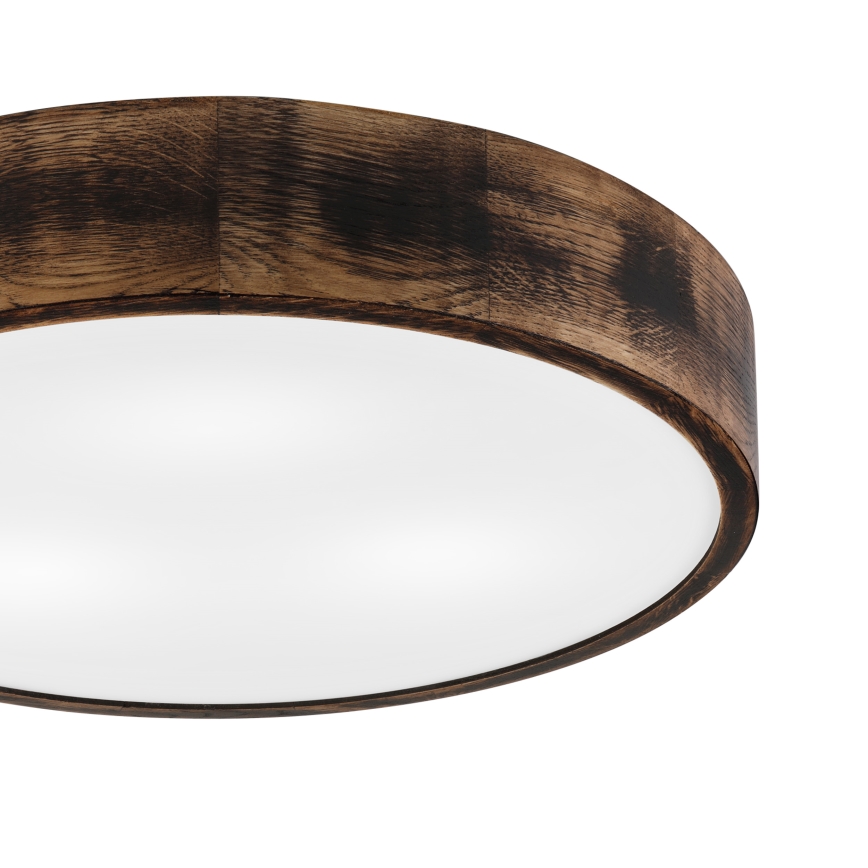 Ceiling light OAK SMOKY 3xE27/15W/230V ø 47,5 cm oak/dark brown