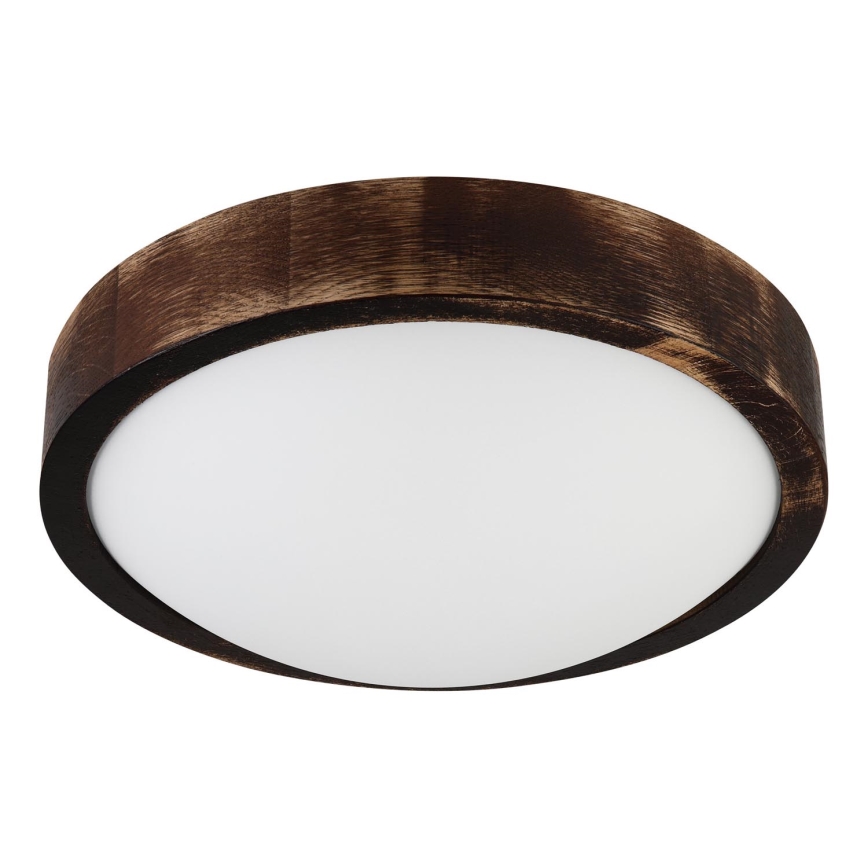 Ceiling light OAK SMOKY SLIM 1xE27/15W/230V Ø 27 cm Oak/Dark Brown