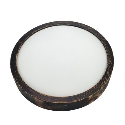 Ceiling light OAK SMOKY SLIM 1xE27/15W/230V Ø 27 cm Oak/Dark Brown