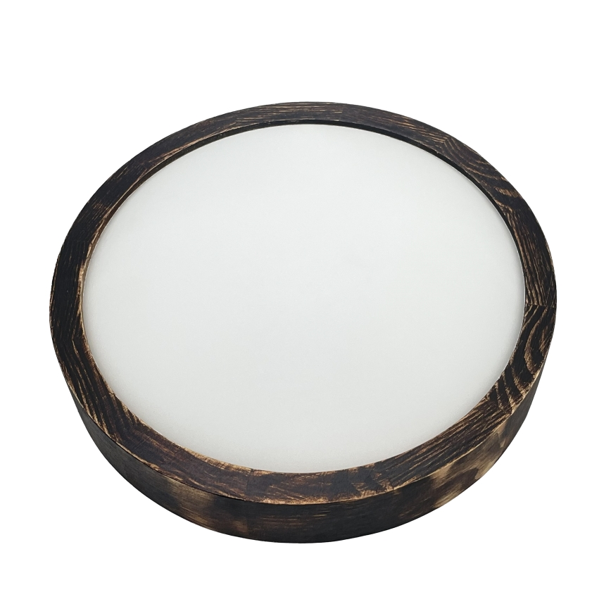 Ceiling light OAK SMOKY SLIM 1xE27/15W/230V Ø 27 cm Oak/Dark Brown