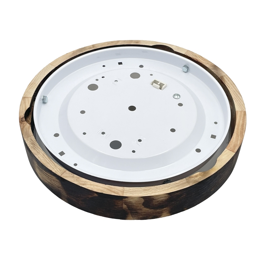 Ceiling light OAK SMOKY SLIM 1xE27/15W/230V Ø 27 cm Oak/Dark Brown