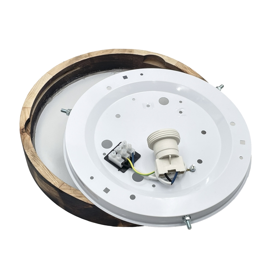 Ceiling light OAK SMOKY SLIM 1xE27/15W/230V Ø 27 cm Oak/Dark Brown