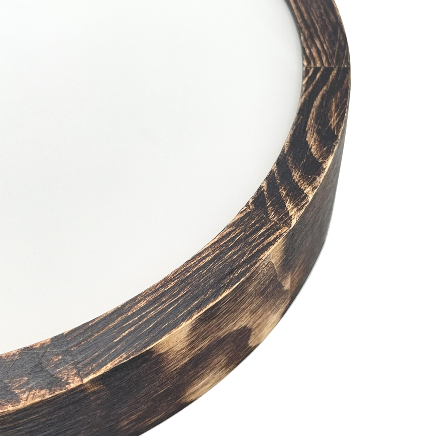 Ceiling light OAK SMOKY SLIM 1xE27/15W/230V Ø 27 cm Oak/Dark Brown