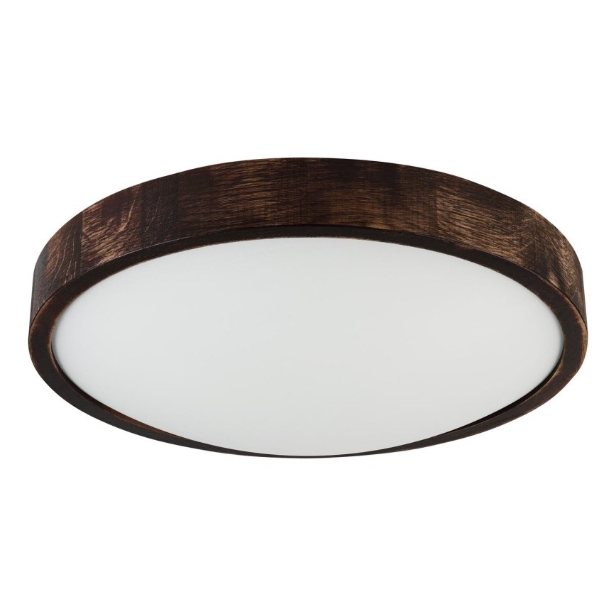 Ceiling light OAK SMOKY SLIM 2xE27/15W/230V Ø 37 cm, oak/dark brown