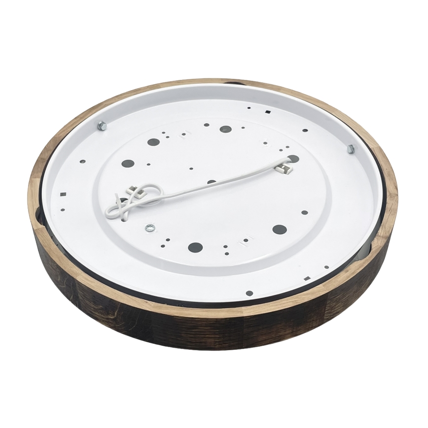 Ceiling light OAK SMOKY SLIM 2xE27/15W/230V Ø 37 cm, oak/dark brown