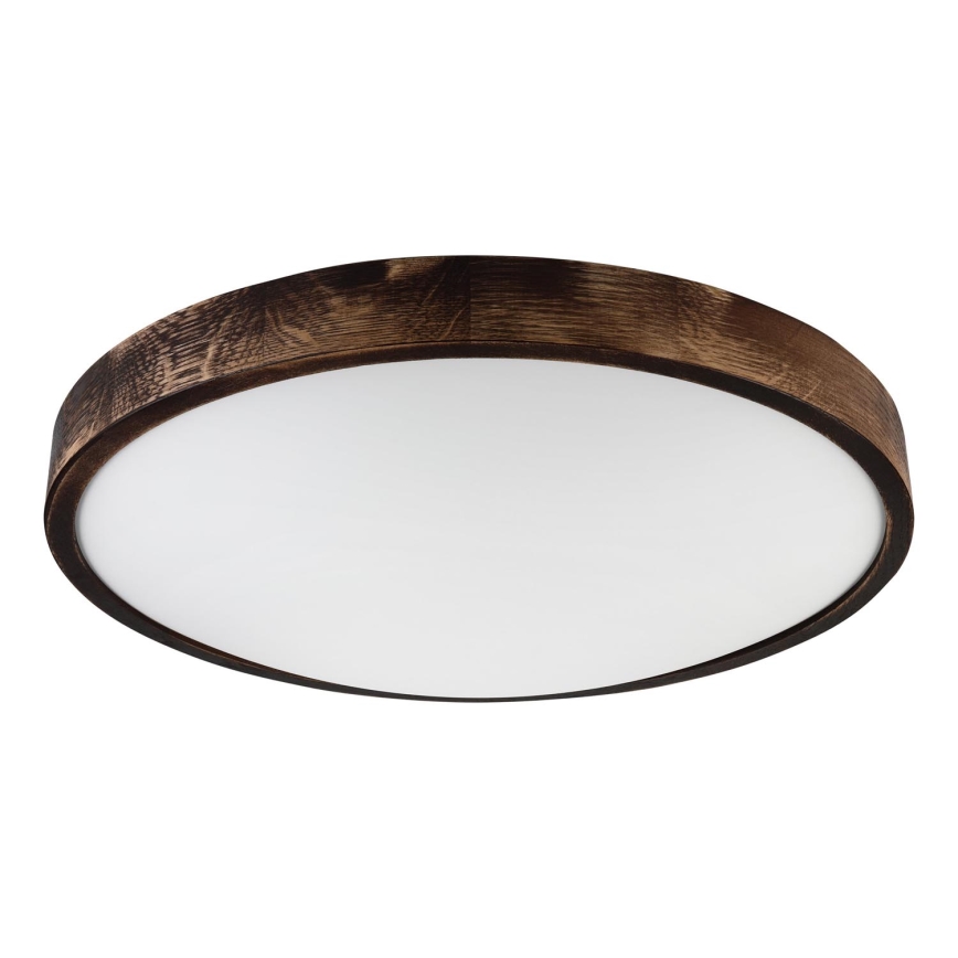 Ceiling light OAK SMOKY SLIM 3xE27/15W/230V Ø 47 cm oak/dark brown