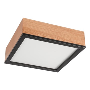 Ceiling light OAK SQUARE 2xE27/15W/230V 31x31 cm oak/black