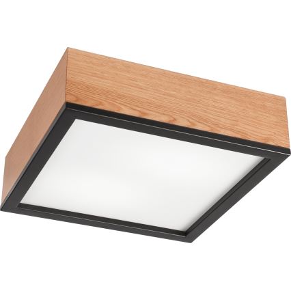Ceiling light OAK SQUARE 2xE27/15W/230V 31x31 cm oak/black