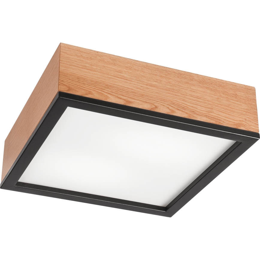 Ceiling light OAK SQUARE 2xE27/15W/230V 31x31 cm oak/black