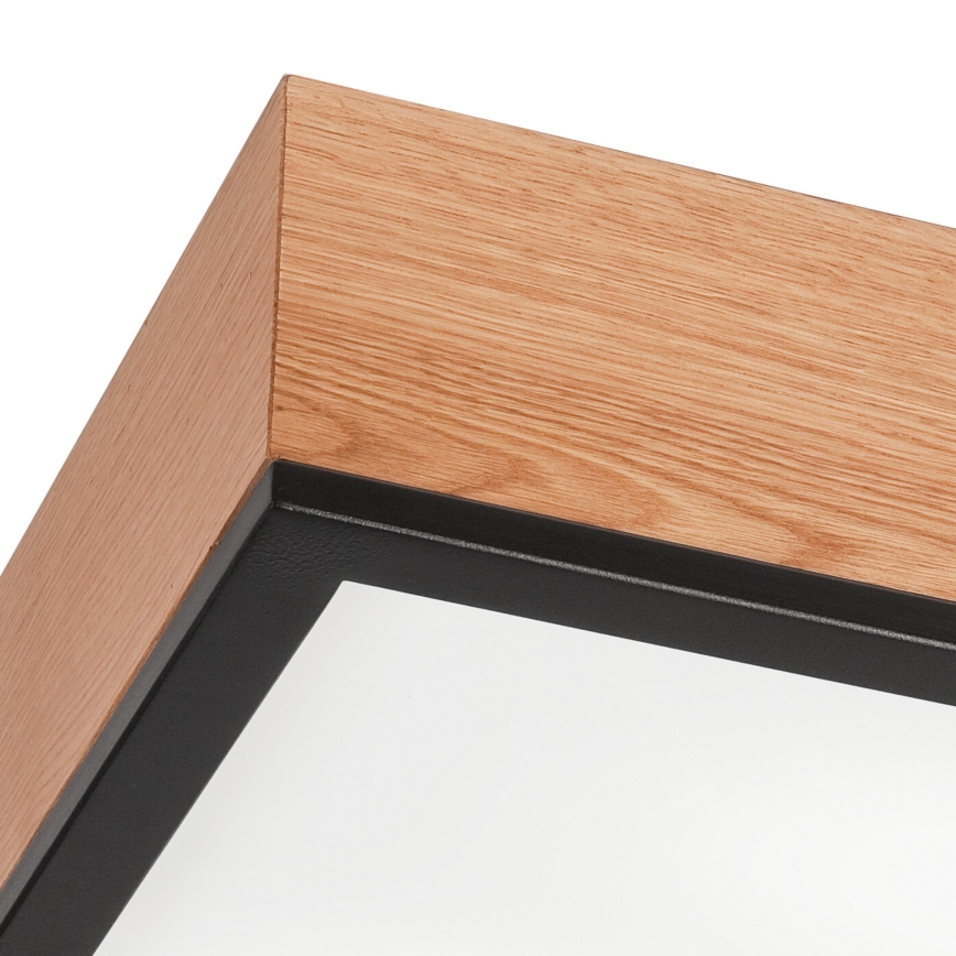 Ceiling light OAK SQUARE 2xE27/15W/230V 31x31 cm oak/black