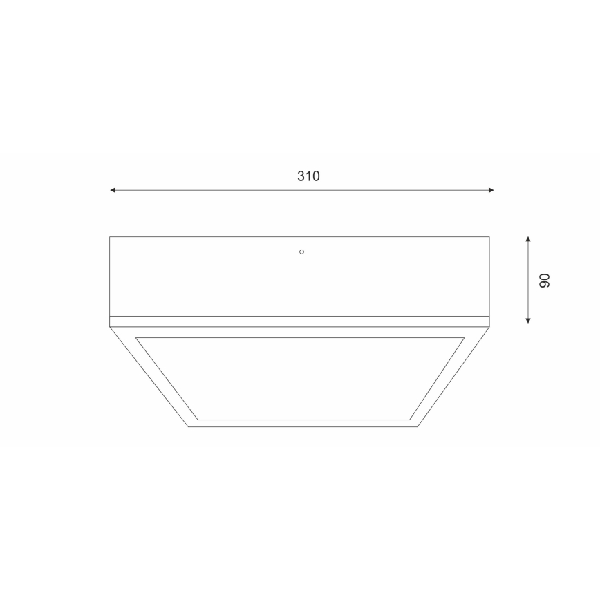 Ceiling light OAK SQUARE 2xE27/15W/230V 31x31 cm oak/black