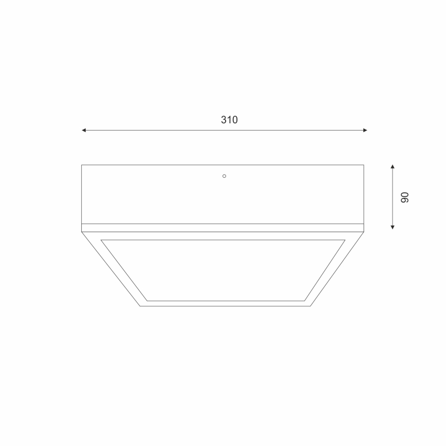 Ceiling light OAK SQUARE 2xE27/15W/230V 31x31 cm oak/white