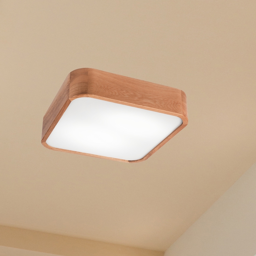 Ceiling light OAK SQUARE 2xE27/15W/230V 35x35 cm oak