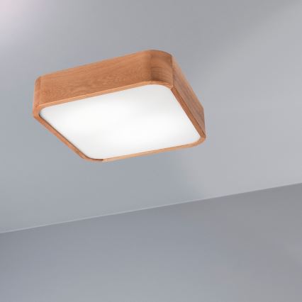 Ceiling light OAK SQUARE 2xE27/15W/230V 35x35 cm oak