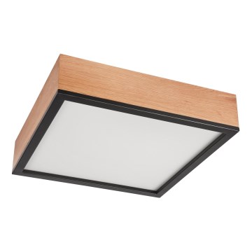Ceiling light OAK SQUARE 4xE27/15W/230V 39x39 cm oak/black