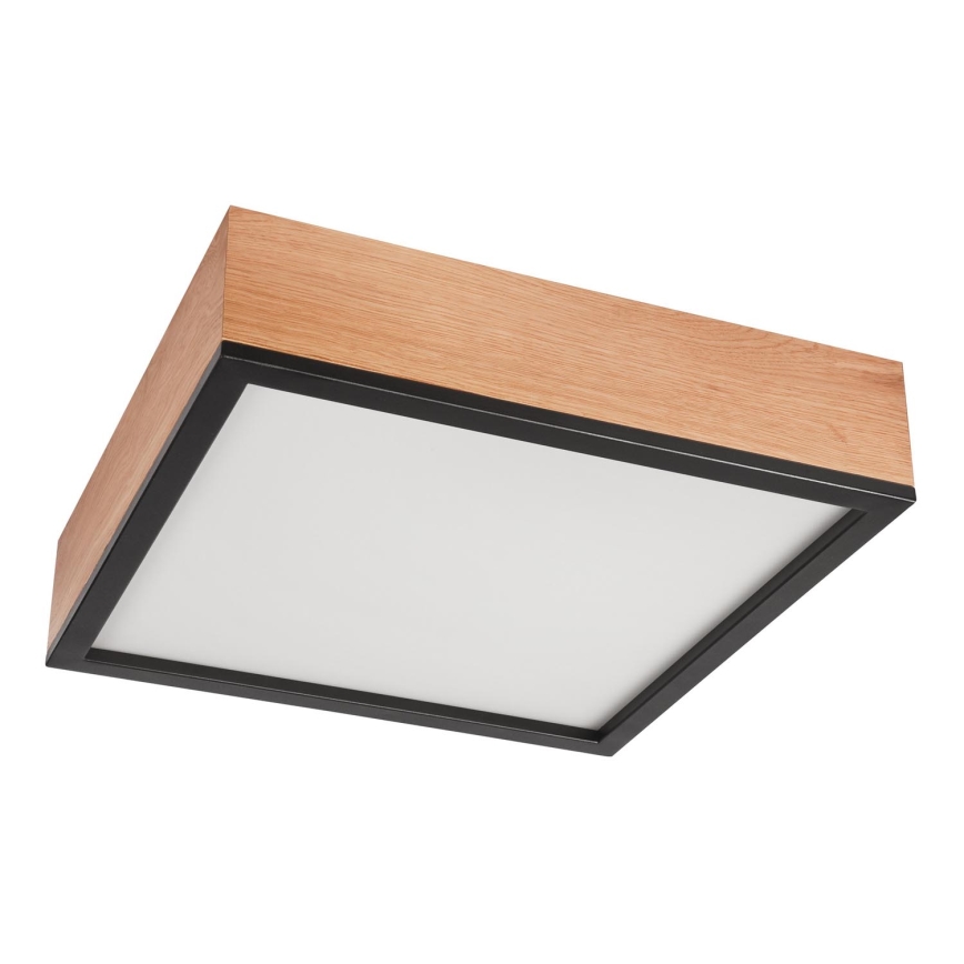 Ceiling light OAK SQUARE 4xE27/15W/230V 39x39 cm oak/black