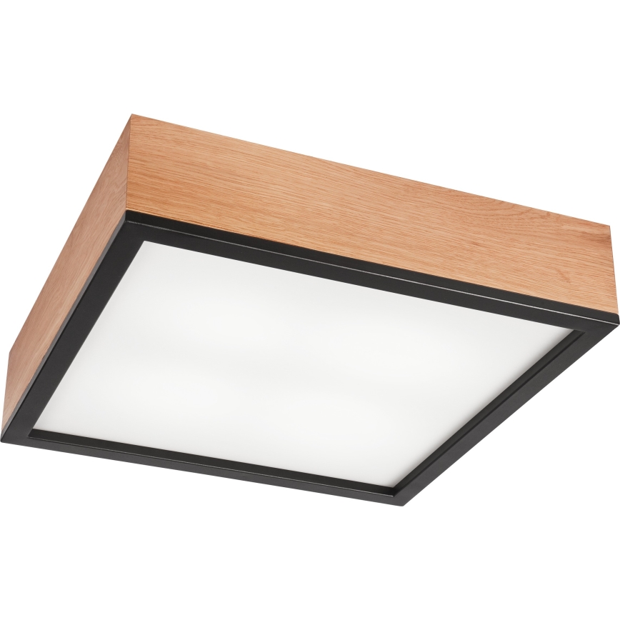 Ceiling light OAK SQUARE 4xE27/15W/230V 39x39 cm oak/black