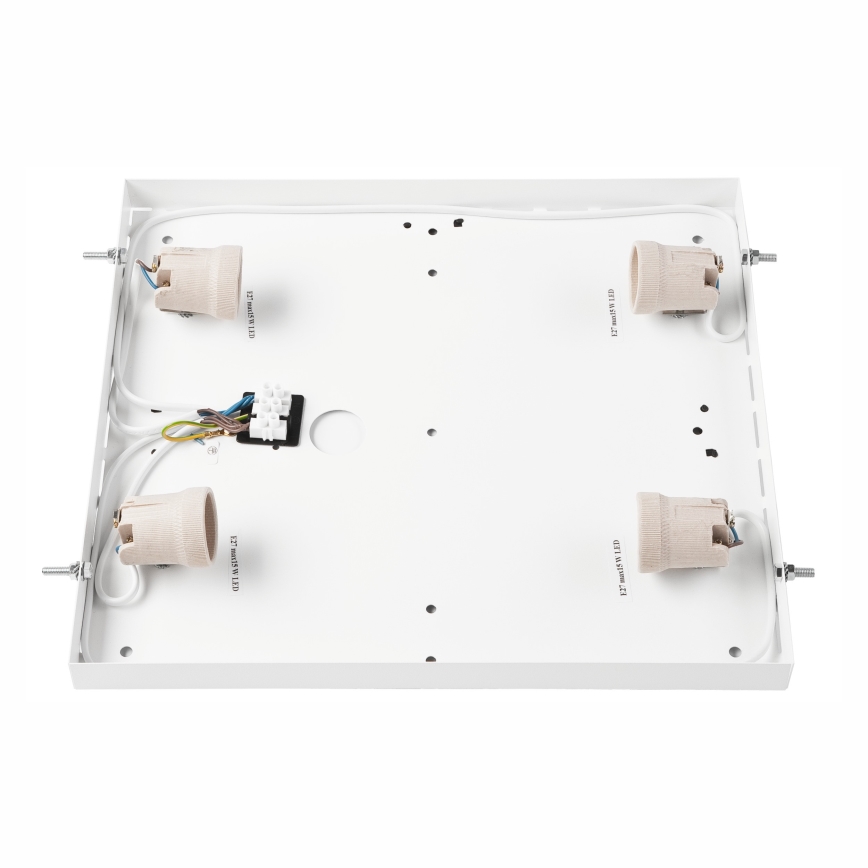 Ceiling light OAK SQUARE 4xE27/15W/230V 39x39 cm oak/black