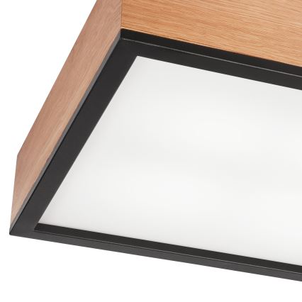 Ceiling light OAK SQUARE 4xE27/15W/230V 39x39 cm oak/black
