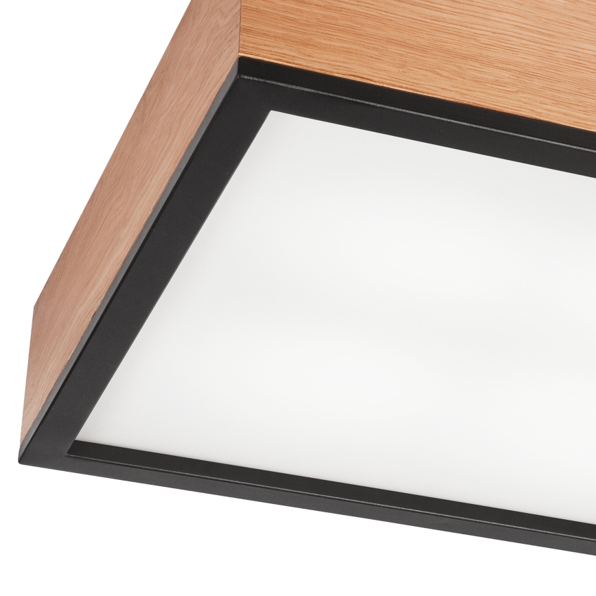 Ceiling light OAK SQUARE 4xE27/15W/230V 39x39 cm oak/black
