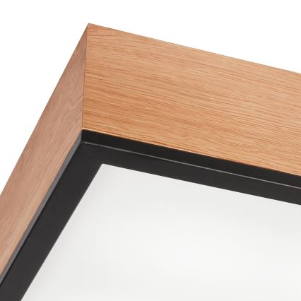 Ceiling light OAK SQUARE 4xE27/15W/230V 39x39 cm oak/black