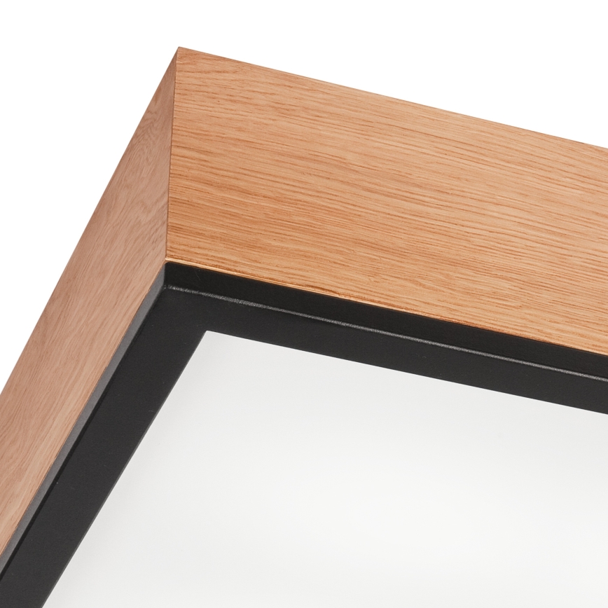 Ceiling light OAK SQUARE 4xE27/15W/230V 39x39 cm oak/black