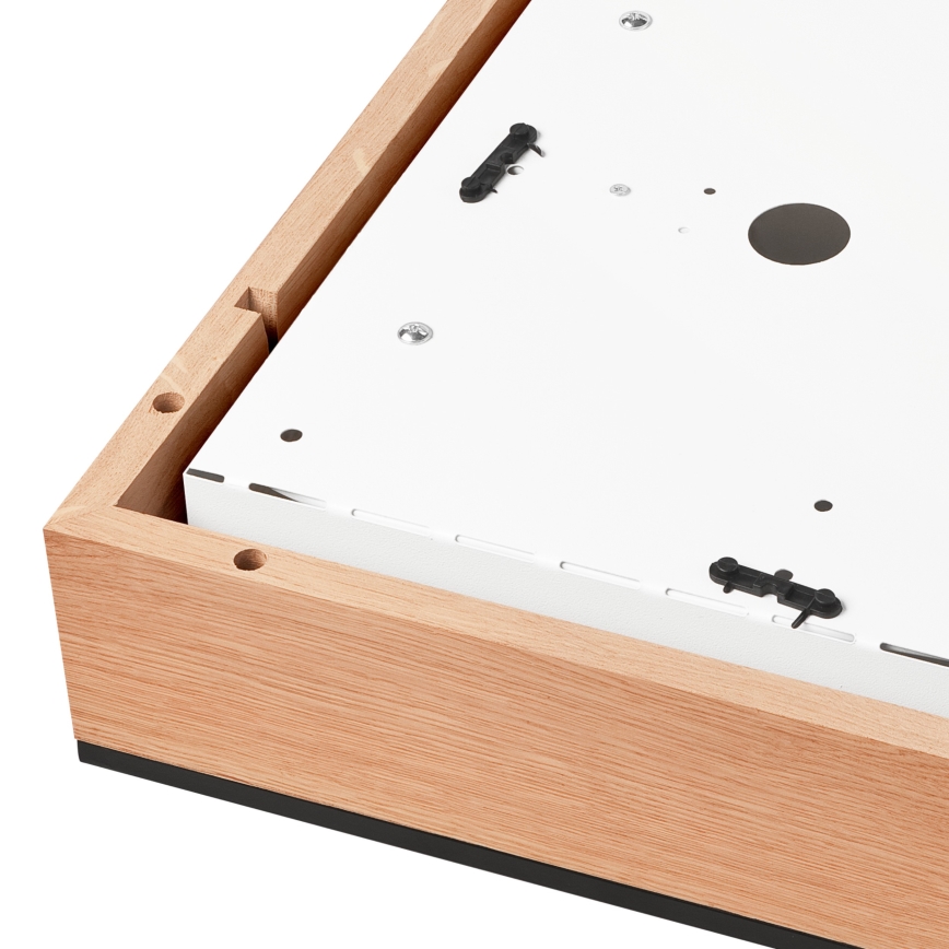 Ceiling light OAK SQUARE 4xE27/15W/230V 39x39 cm oak/black