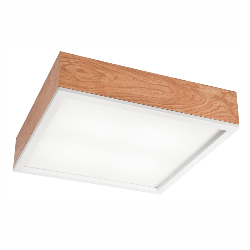 Ceiling light OAK SQUARE 4xE27/15W/230V 39x39 cm oak/white