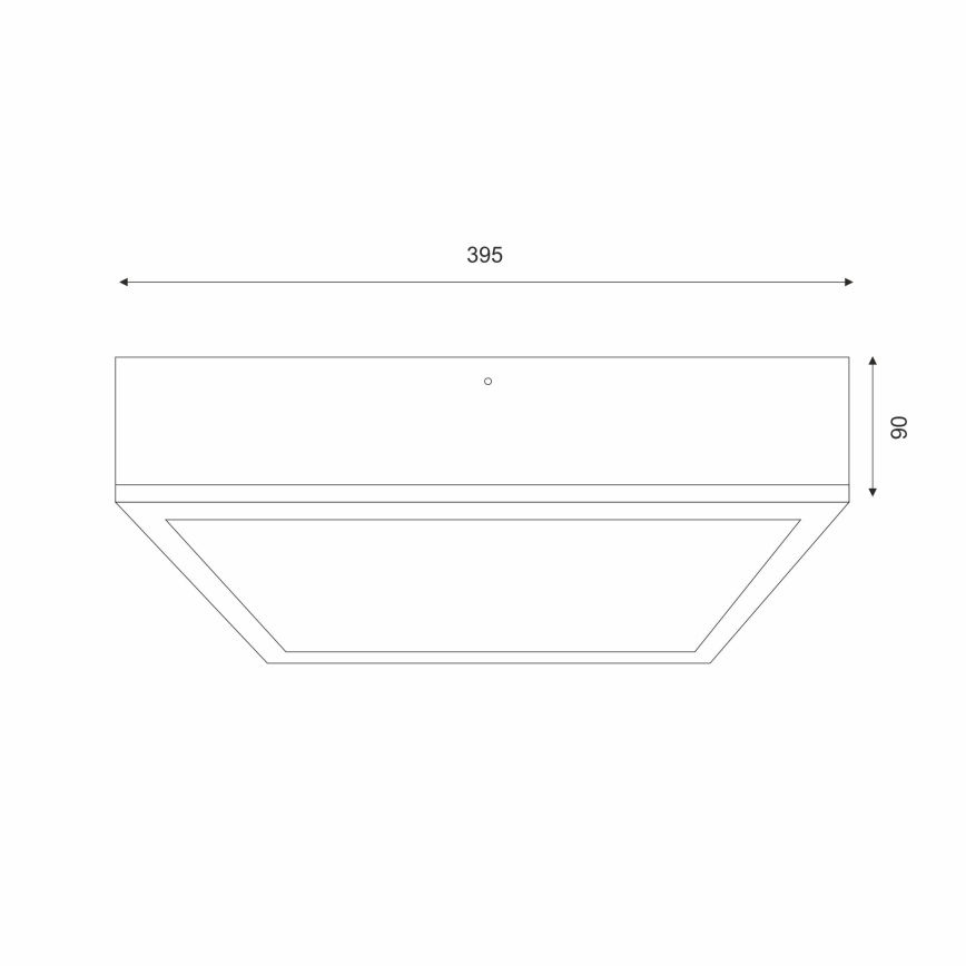 Ceiling light OAK SQUARE 4xE27/15W/230V 39x39 cm oak/white